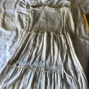 Oat linen frill dress